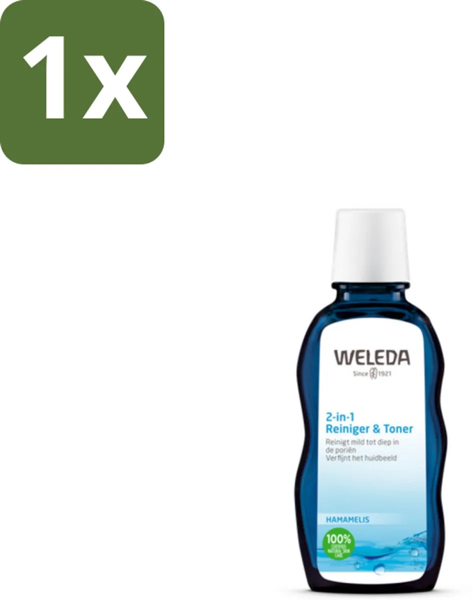 1 x WELEDA - Reiniger & Toner 2‑in‑1 - Gezichtsreiniger - Gezichtsverzorging - 2-in-1 - Natuurlijke Reiniger - Huidverzorging de Weleda en 100 ml – photo du produit