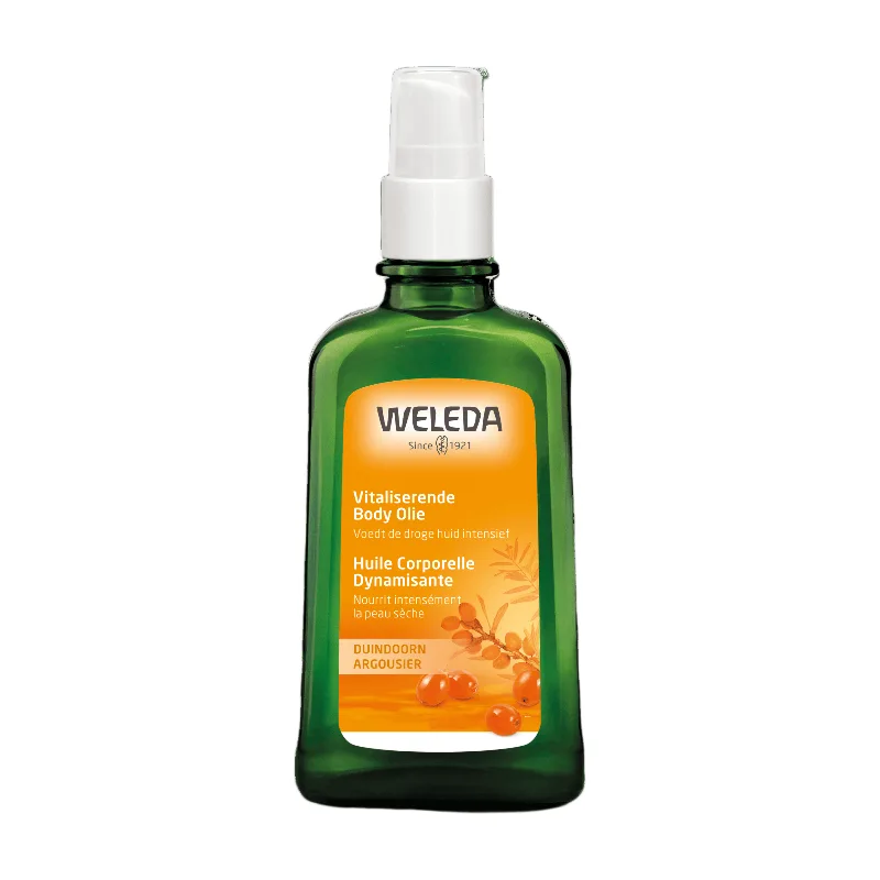 duindoorn vitaliserende lichaamsolie - stimuleert de vernieuwing van huidcellen & helpt vochtgehalte reguleren - 100% natuurlijke ingrediënten fra Weleda i 100 ml – produktbillede