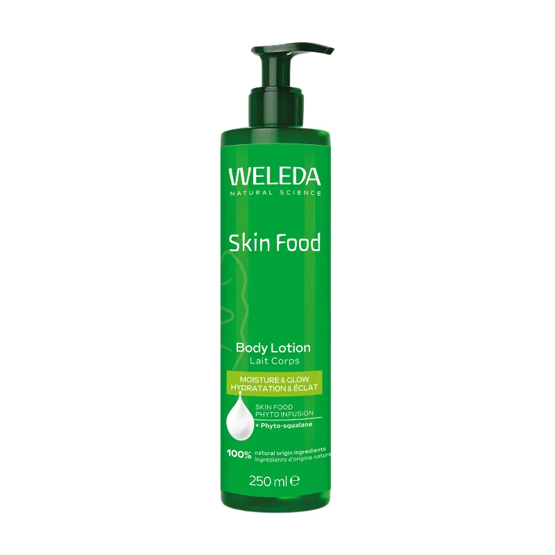 Skin Food bodylotion - intensieve voeding & hydratatie - driekleurig viooltje, kamille & calendula - hydrateert de droge en ruwe huid langdurig - 100% natuurlijk von Weleda in 250 ml – Produktfoto