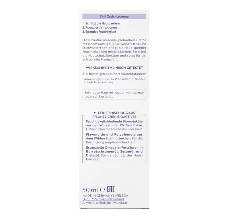 Tagescreme Baby Derma Weiße Malve - Gesichtscreme von Weleda in 50 ml – Produktfoto 4 von 4
