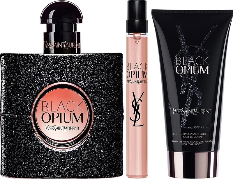 Black Opium Eau de Parfum 50 ml - Travel spray 10 ml - Body Lotion 50 ml von Yves Saint Laurent – Produktfoto
