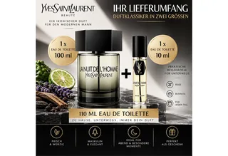 Duft-Set La Nuit de L’Homme EdT 100 ml inkl. 10 ml Reisegröße, 2-tlg., Originalduft mit praktischer 10-ml-Reisegröße – insgesamt 110 ml de Yves Saint Laurent – photo du produit 2 sur 5
